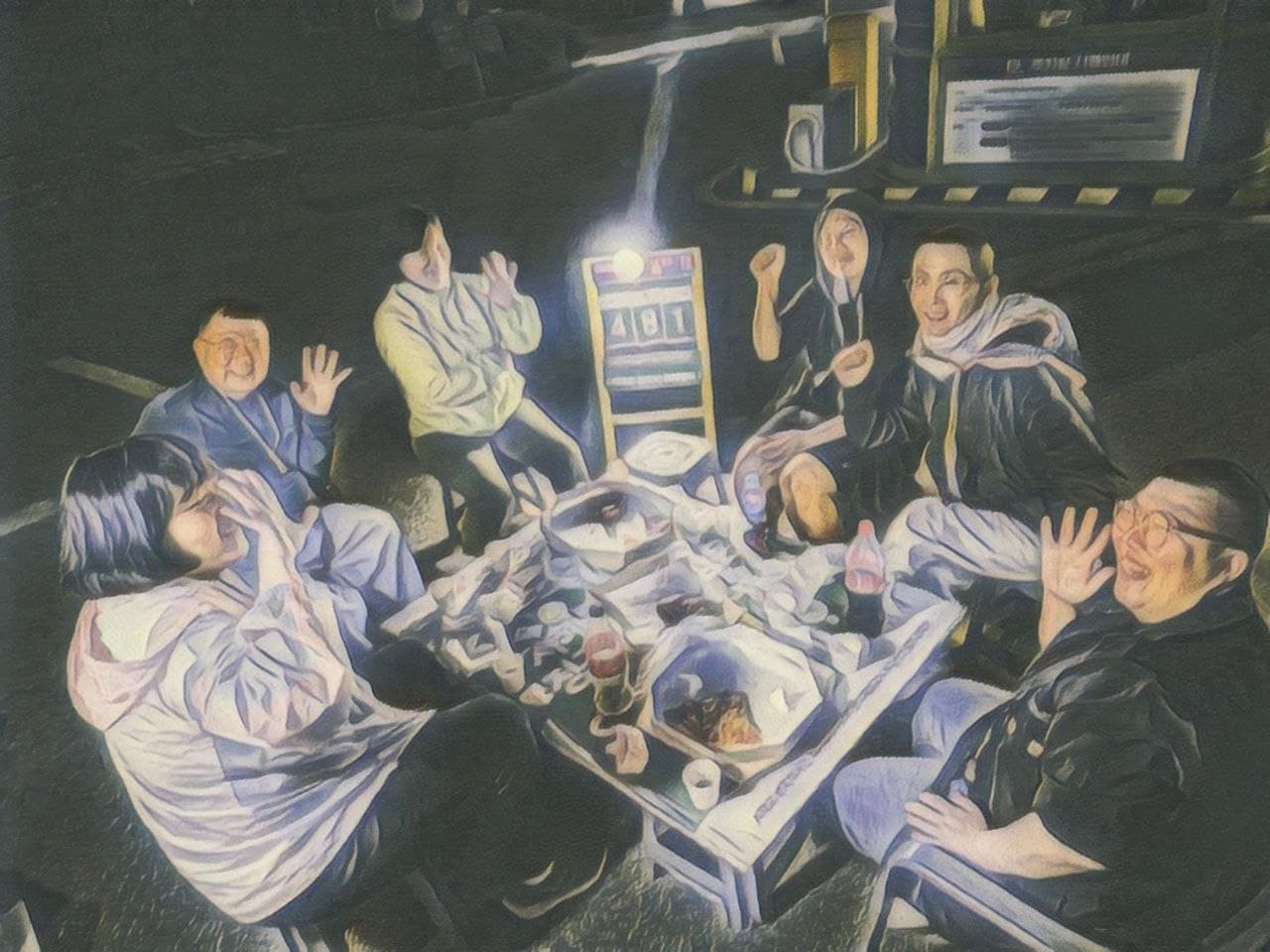 구청사 1호 오렌지색 농성장 풍경